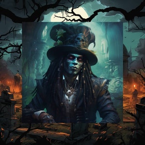 Baron Samedi Digital Download PDF File- Haitian Vodou Loa Spiritual Art
