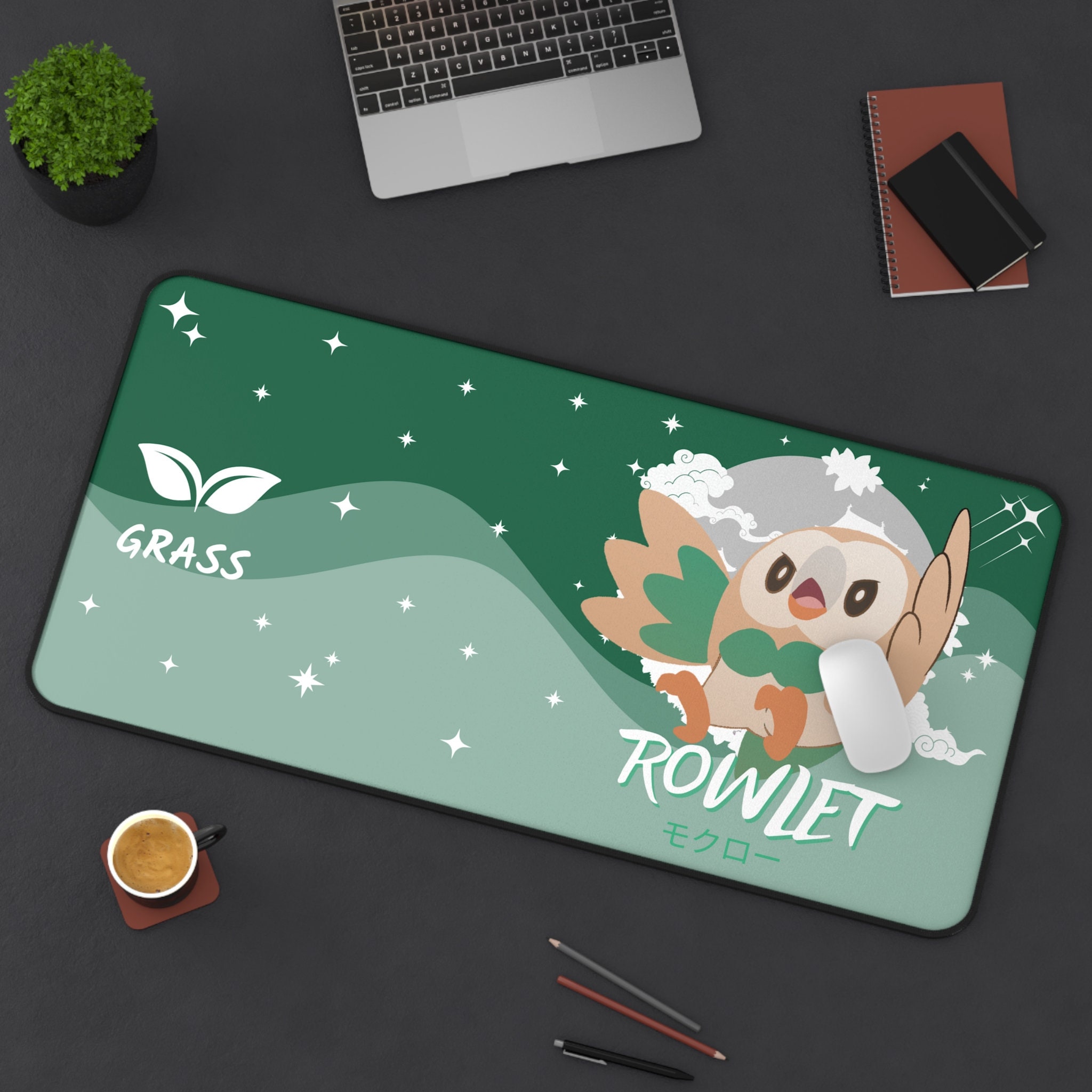 Rowlet Mouse Pad, Decidueye Mouse Pad, Rowlet Desk Mat, Anime Mouse Pad