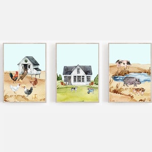 Farm Animal Prints for Kids: Barnyard Nursery Decor (Digital Download)