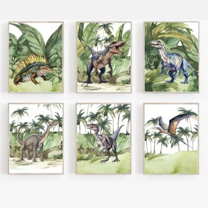 Dinosaur Wall Art Prints: Kids Room Decor (Set of 6) (Digital Download)