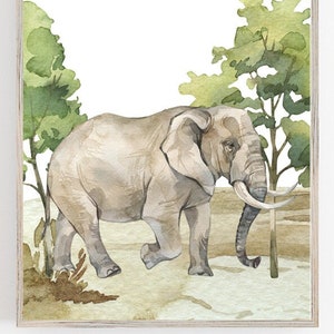 Elefant Tier Safari Wandkunst |Afrika Wand Kunst Dekor|Afrika Tier Karte|Löwe|Zebra|Pädagogische Wandkunst|Safari Kinderzimmer