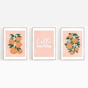 Clementine ART-Orange Art Prints-Orange Wall Art-Citrus Art-Orange Art Fruit-Clementine Nursery decor-Clementine Nursery Print-Girls Nursery image 1