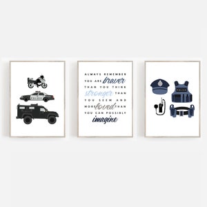 POLICE|First Responder| Wall art|Little Boys Room |Police  Decor|Law Enforcement Nursery Wall Art|Boys room art|blue boys room art|abc|123