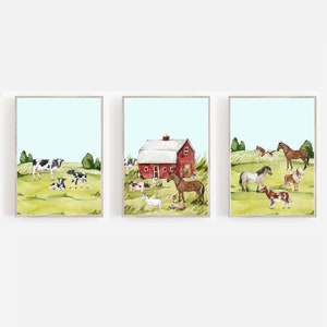 Farm Animal Prints for Kids: Barnyard Nursery Decor (Digital Download)