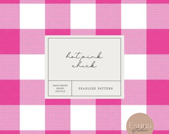 Hot Pink Checkered Seamless Pattern, Bright Plaid Repeat Pattern, Digital Craft Paper, Girly Scrapbooking paper, Commercial Use
