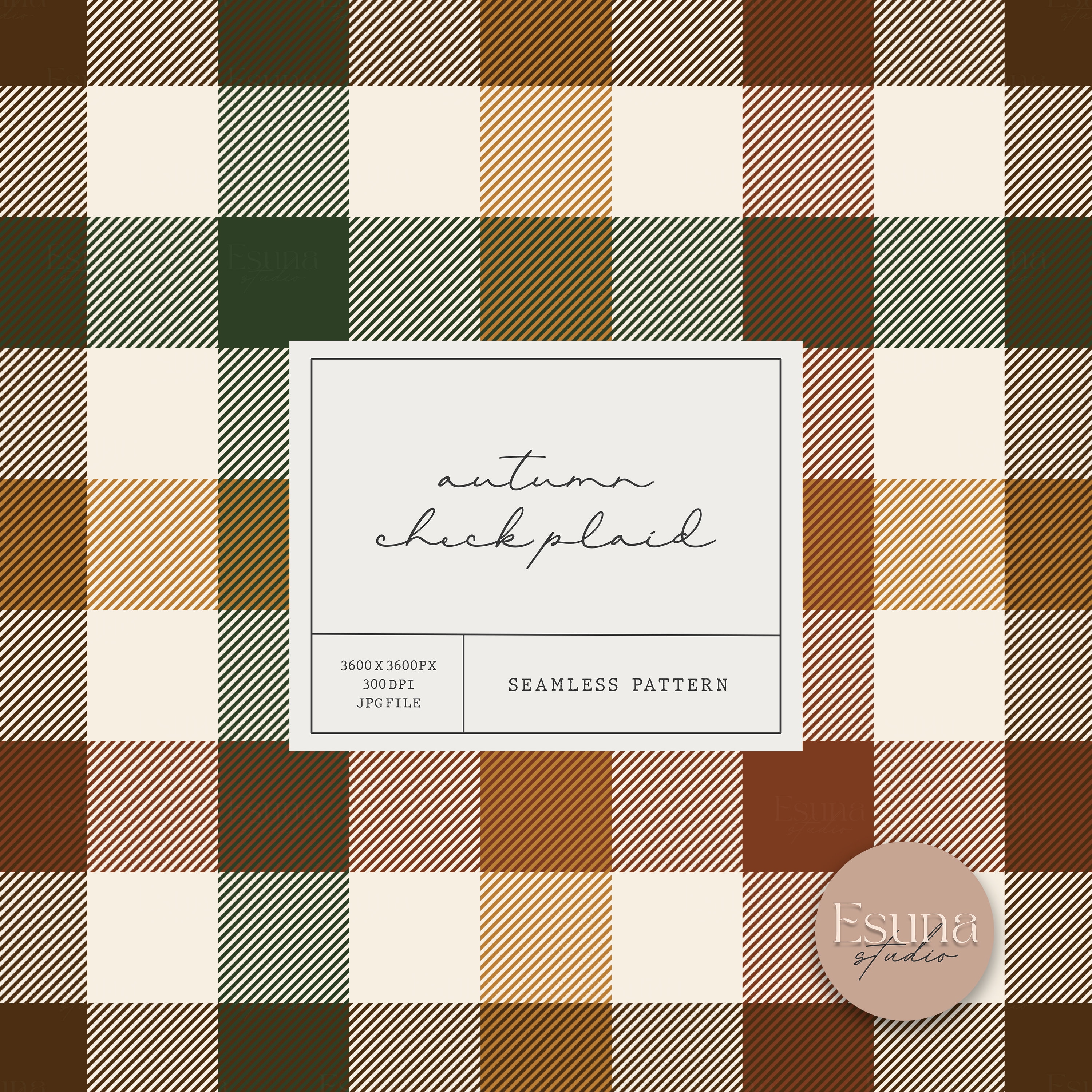 Autumn Plaid Seamless Pattern, Fall Checkered Repeat, Digital Craft ...