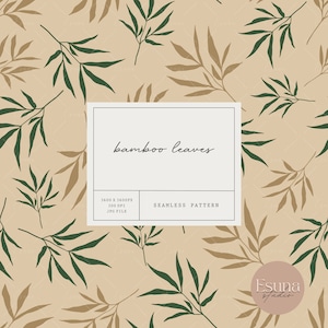 Bamboe blad naadloze patroon Herhaal patroon bamboe bladeren digitale ambachtelijke papier botanische stof patroon bamboe blad scrapbooking papier