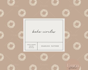 Abstract Circle Seamless Pattern Boho Repeat Pattern Brown Craft Printable Paper Polka Dot Fabric Design Circle Pattern Scrapbooking Paper