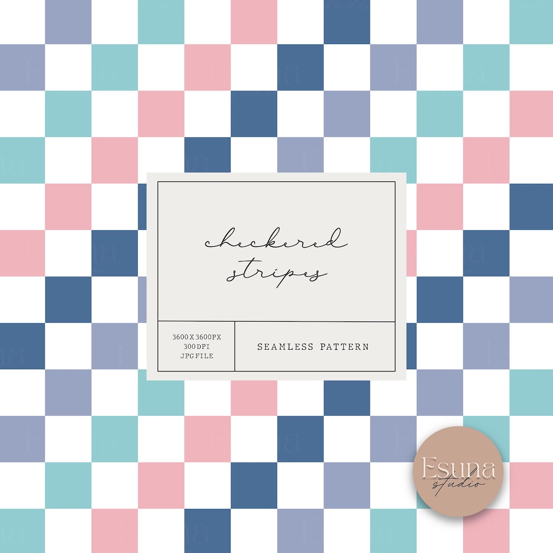 Pastel Checkered Seamless Pattern, Retro Striped Check Repeat, Pink ...