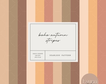 Boho Striped Seamless Pattern Stripe Repeat Pattern Autumn Stripe Craft Printable Paper Fall Fabric Pattern Brown Boho Scrapbooking Paper