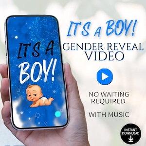 It’s a Boy Gender Reveal Video | Blue Baby Shower Announcement | Instant Download Video with Music | Digital Reveal for Social Media