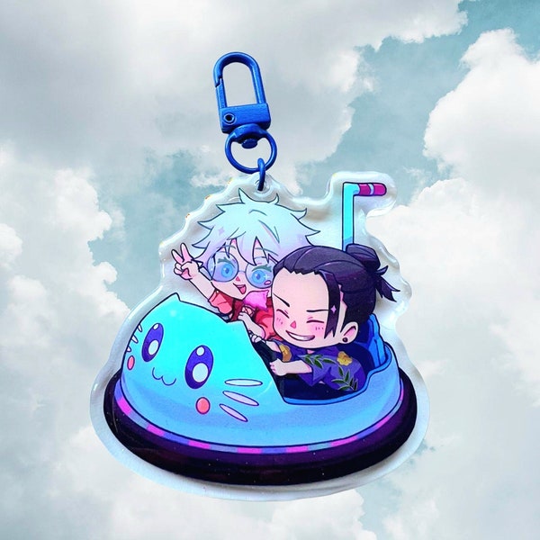 JJK] SatoSugu Bumper Cars | Acrylic Keychain Charm Double-Sided Holographic