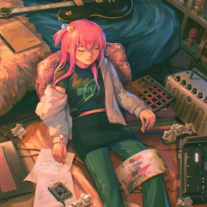 Bocchi] le rockeur - Producteur de chambre 11 x 8 pouces | IMPRIMER le papier cartonné