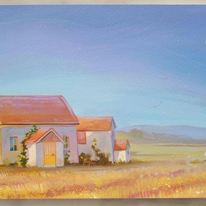 Épouvantail | Impression d'art originale papier cartonné 12 x 6 po