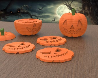 Pumpking Coasters!  Spooktacular Coaster Set for your Scary and Haunting Witches Brews!