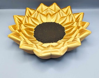 Handmade Sunflower Key Tray: Customizable Jewelry Dish