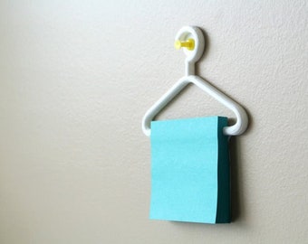 Clothes Hanger Sticky Note Holder: Whimsical Desk Organizer