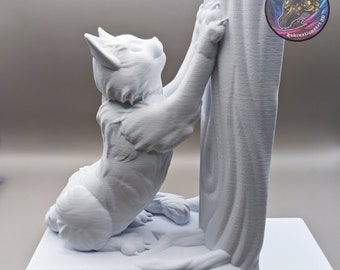 Cat and Dog Bookends! 3D-printed whimsical art style for any shelf or stand!