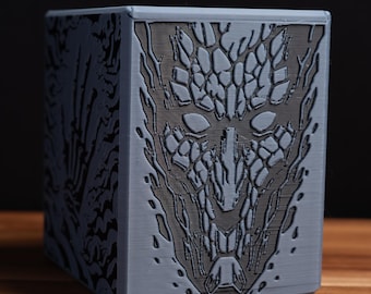 Necromancer Deck Box – Two-Tone Undead Card Holder, Commander Storage, Dark Fantasy Gaming Accessory