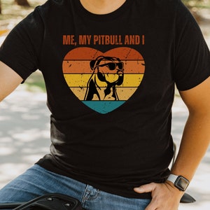 Maglietta vintage divertente Pitbull, maglietta retrò carina Pitbull, regalo per amante dei cani, regalo per amante dei Pitbull, maglietta per mamma Pitbull, papà Pitbull