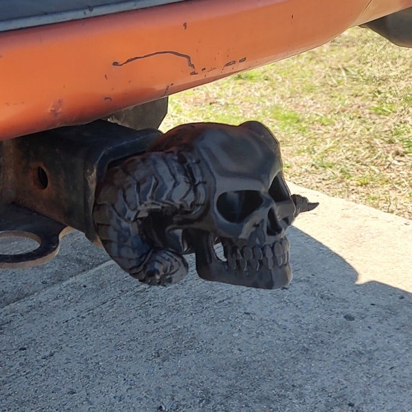 Ram Style Horned Skull Hitch Cover