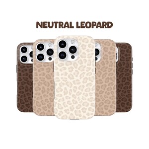 MagSafe Neutral Brown Leopard iPhone Cases, cream beige animal print, cheetah phone cover
