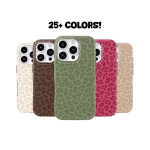MagSafe Fall Leopard Phone Cases, Cheetah Print | Neutral Brown Black Cream Maroon Purple Pink