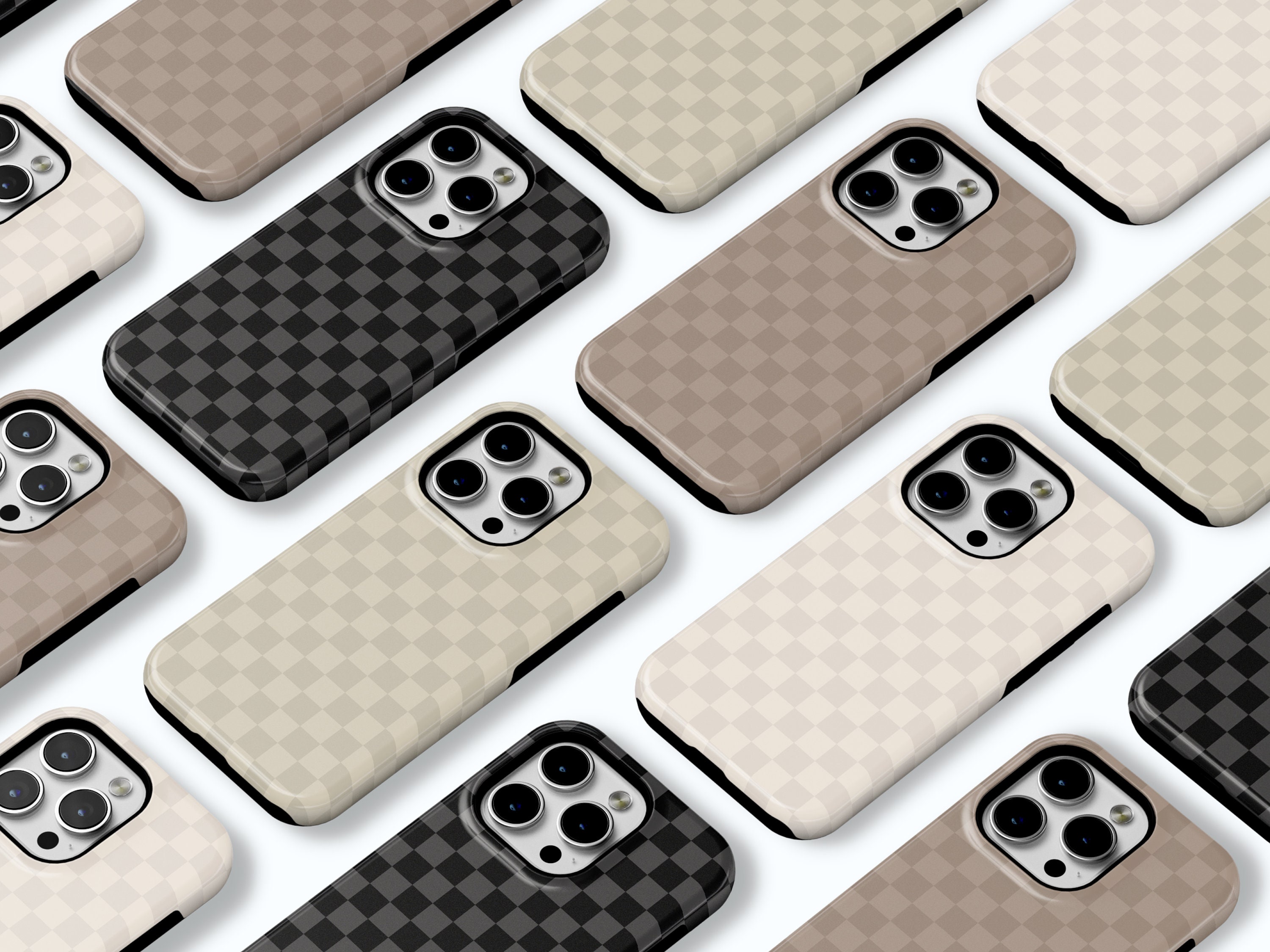 Specialclickshop  LV Brown Checkered Pattern for IPhone and Galaxy