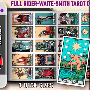 Cartas de tarot imprimibles en pasteles retro / Hojas de impresora Rider Waite Smith / Pegatinas de diario / Pegatinas de baraja de tarot / PDF / SVG / Cricut