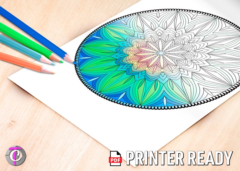 Printable Mandalas: Flower Set 1 Printable PDF Format Printable Adult Colouring Page Printable