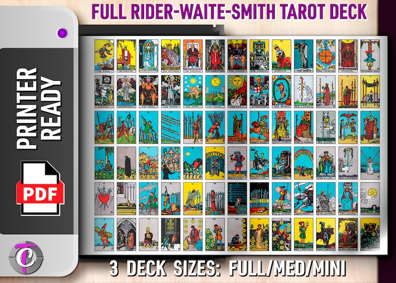 Printable Tarot Cards | Rider Waite Smith Printer Sheets | Journaling ...