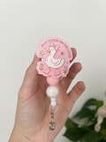 Acrylic Badge Reel with Silicone Beads - Retractable Nurse Badge, Badge Reel, Badge Reels, Retractable Badge Reels, Silly Goose Badge Reels