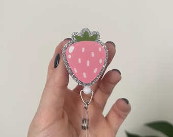 Badge Reels, Nurse Badge Reel, RN Badge Reels, Badge Reel, Strawberry Badge Reels, Badge Reels, Retractable Badge Reels, Summer Badge Reels