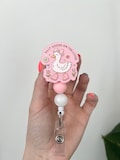 Acrylic Badge Reel with Silicone Beads - Retractable Nurse Badge, Badge Reel, Badge Reels, Retractable Badge Reels, Silly Goose Badge Reels