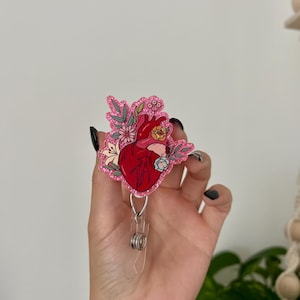 Heart Badge Reels, Anatomical Badge Reel, RN Badge Reels, Badge Reel, Badge Reels, Badges, Retractable Badge Reels, Cardiology Badge Reels