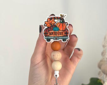 Porta credencial retráctil, porta credencial de enfermera, porta credencial de otoño, porta credencial retráctil, porta credencial de Halloween