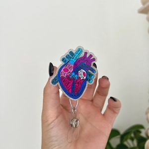 Heart Badge Reels, Anatomical Badge Reel, RN Badge Reels, Badge Reel, Badge Reels, Badges, Retractable Badge Reels, Cardiology Badge Reels