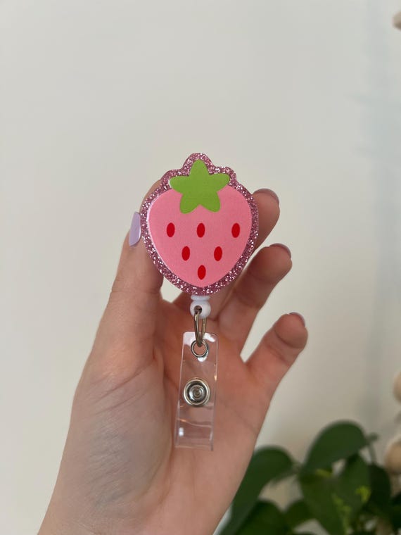 Badge Reels, Nurse Badge Reel, RN Badge Reels, Badge Reel, Strawberry Badge Reels, Badge Reels, Retractable Badge Reels, Summer Badge Reels