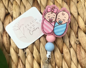 Nyfödda badgesrullar, sjuksköterskebadgesrullar, L&D-badgesrullar, babybadgesrulle, badgesrullar, sjuksköterskebrickor, badgesrulle för förlossning, badgesrulle