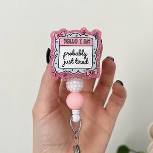 Acrylic Badge Reel with Silicone Beads - Retractable Nurse Badge, Badge Reel, Badge Reels, Retractable Badge Reels, Silly Goose Badge Reels