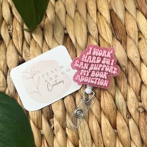Bookish Badge Reels, Nurse Badge Reels, Cute Badge Reels, Badge Clips, Book Badge Reels, Nurse Badges, Book Lover Badge Reels, Book Badge topper+reel no beads