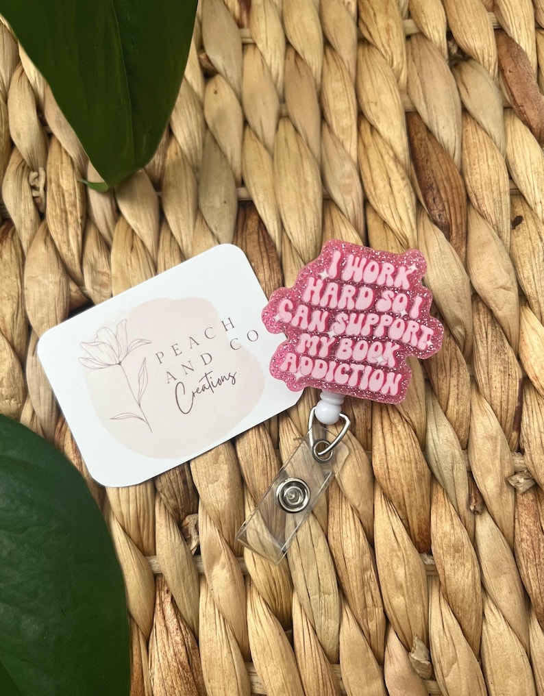 Bookish Badge Reels, Nurse Badge Reels, Cute Badge Reels, Badge Clips, Book Badge Reels, Nurse Badges, Book Lover Badge Reels, Book Badge topper+reel no beads