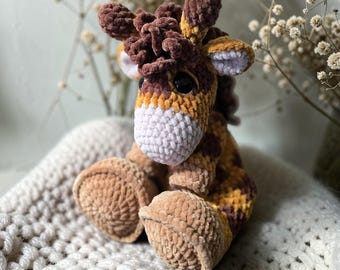 BIG FOOTED Ginnie the Giraffe Crochet PDF Pattern, 2025 Version