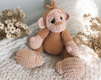 BIG FOOTED Low Sew Marshall the Monkey Crochet Pattern PDF