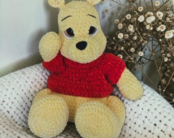 BIG FOOTED Winnie the Pooh PDF Crochet Pattern - With Removeable Shirt Mod