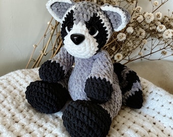 BIG FOOTED Low Sew Raiden the Raccoon PDF Crochet Pattern