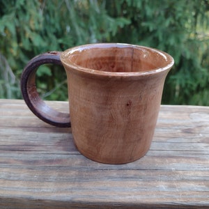Variant Wood Turned Dogwood Coffee Mugs with Walnut handles