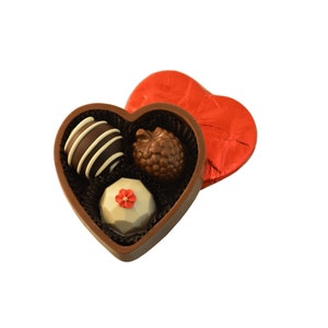 3 pc Solid Milk Chocolate Heart Gift Box