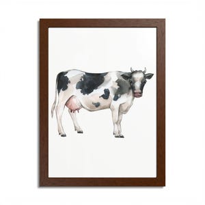 Charming Cow Framed Poster, Farmhouse Wall Art, Cow Decor, Gift for Animal Lovers, Cute Farmhouse Decor, Rustic Home Accent