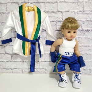 Personalized Boxing Set Robe, Shorts, Wearable Baby Gloves